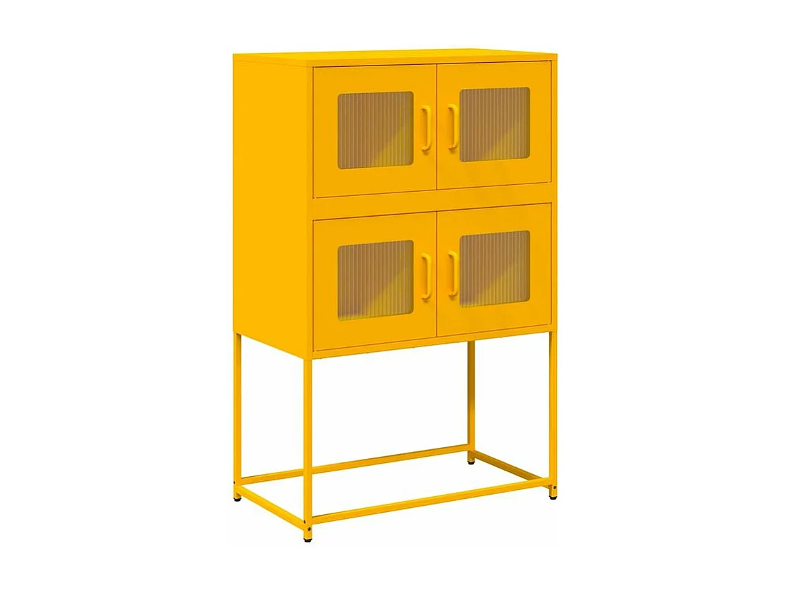 Buffet haut jaune moutarde 68x39x107 acier