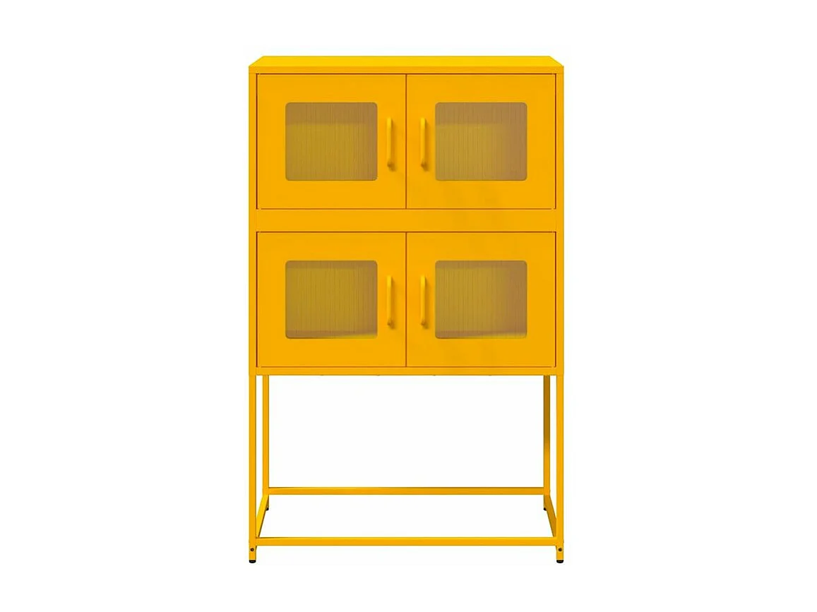 Buffet haut jaune moutarde 68x39x107 acier