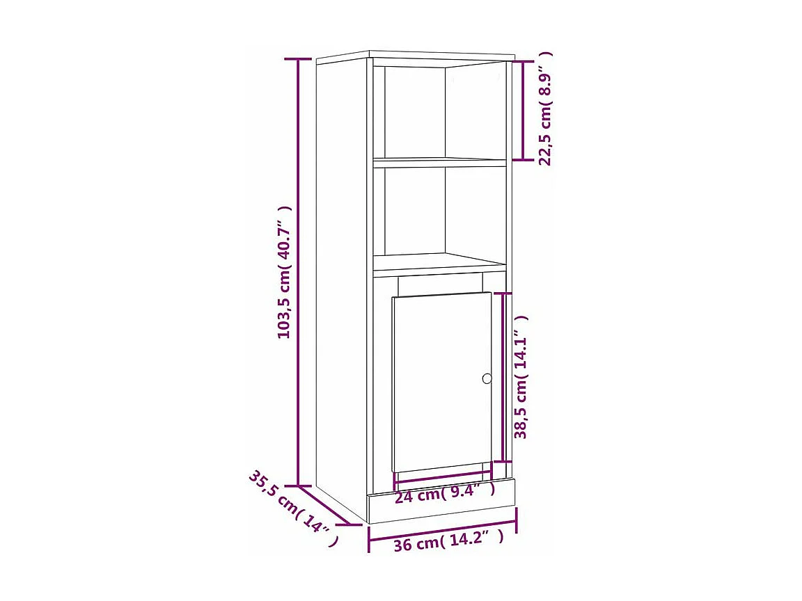 Buffet haut sonoma gris 36x35,5x103,5 bois d'ingénierie