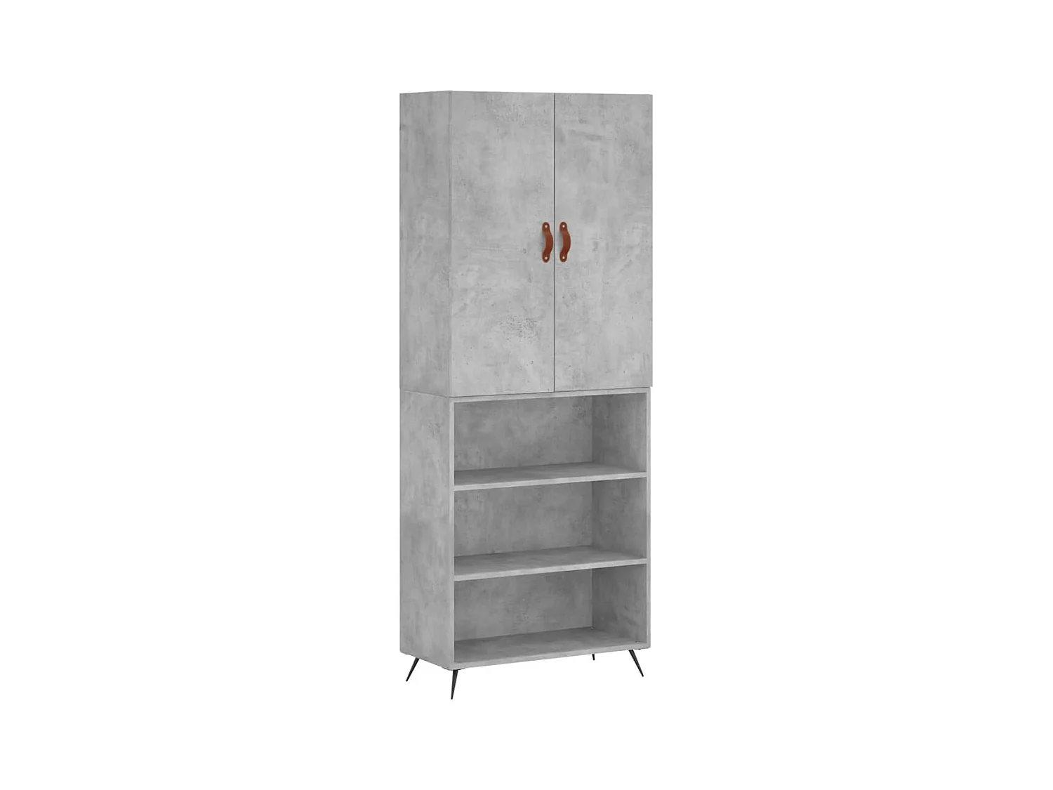 Buffet haut Gris béton 69,5x34x180 Bois d'ingénierie