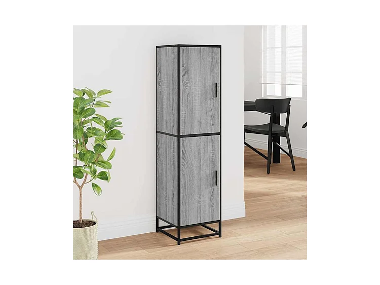 Buffet haut sonoma gris 35,5x35x139 bois d'ingénierie métal