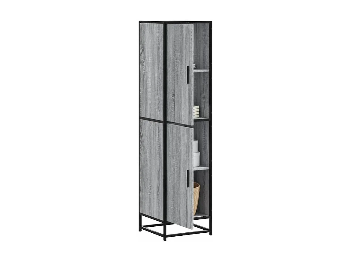 Buffet haut sonoma gris 35,5x35x139 bois d'ingénierie métal
