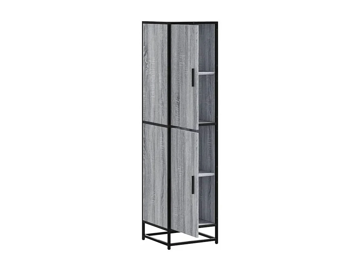 Buffet haut sonoma gris 35,5x35x139 bois d'ingénierie métal