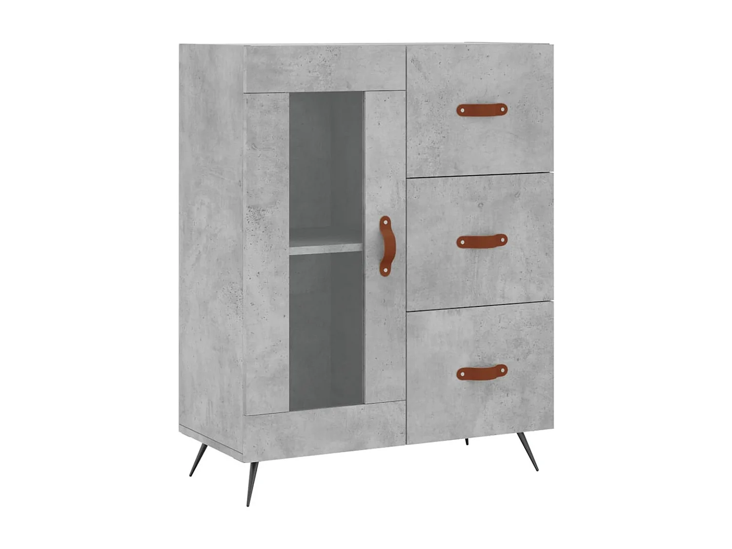 Buffet haut Gris béton 69,5x34x180 Bois d'ingénierie