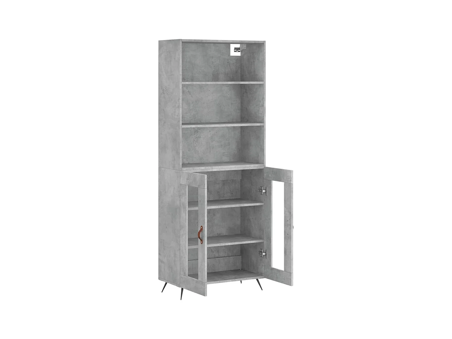 Buffet haut Gris béton 69,5x34x180 Bois d'ingénierie