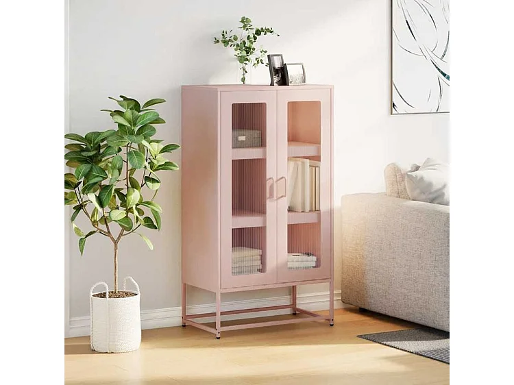 Buffet haut rose 68x39x123 acier