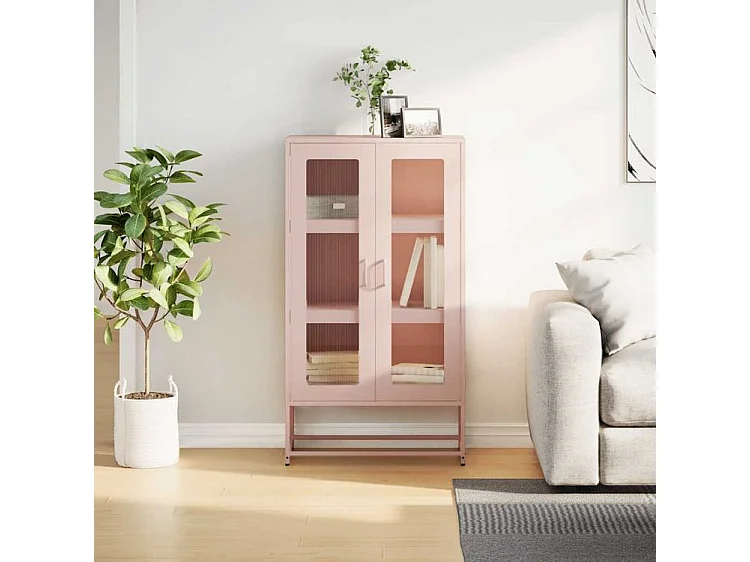 Buffet haut rose 68x39x123 acier