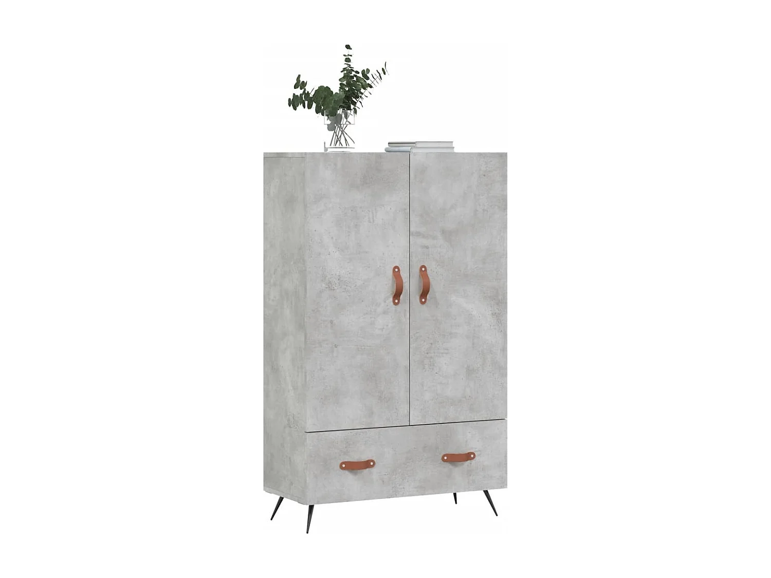 Buffet haut gris béton 69,5x31x115 bois d'ingénierie