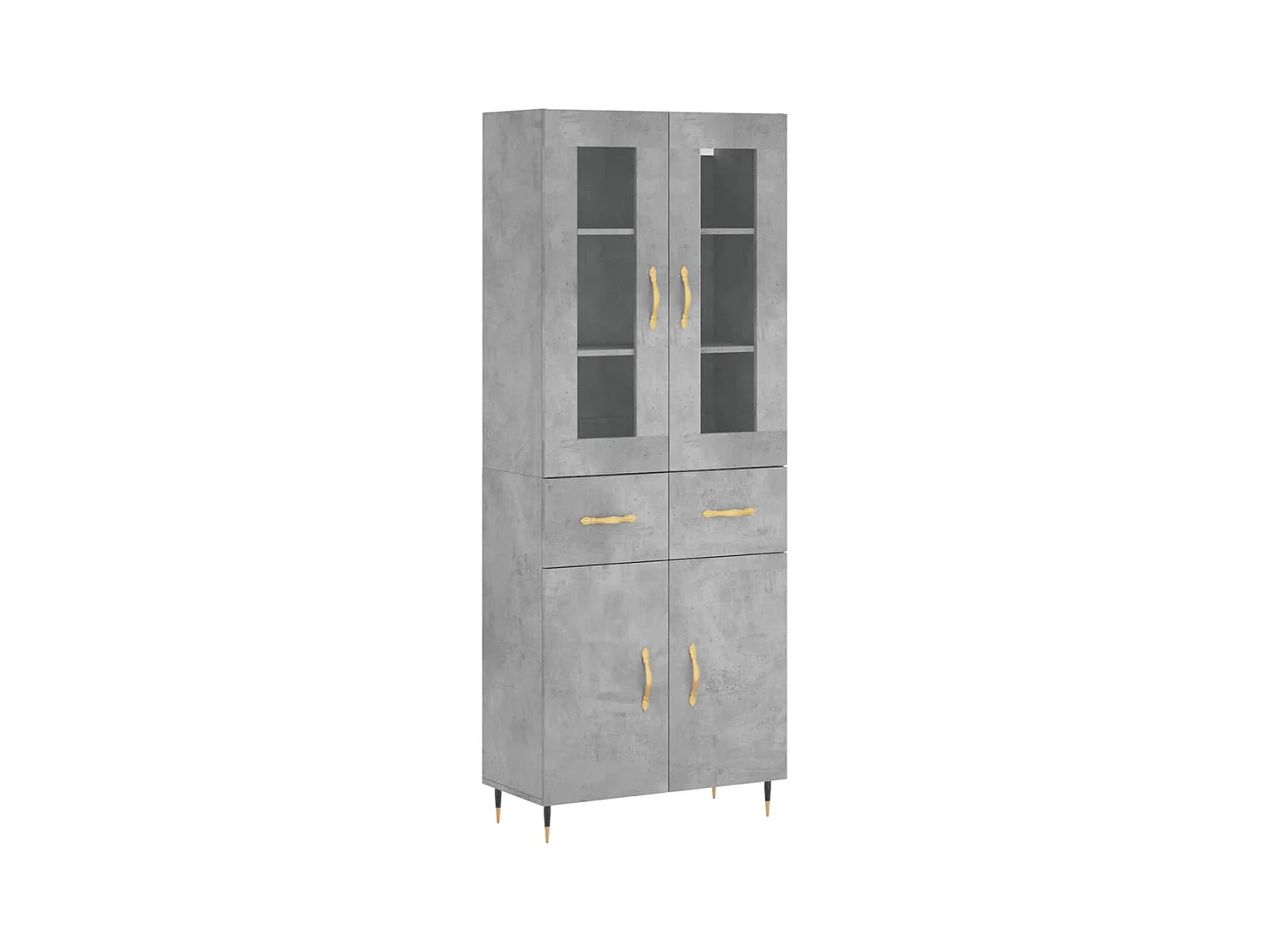 Buffet haut Gris béton 69,5x34x180 Bois d'ingénierie