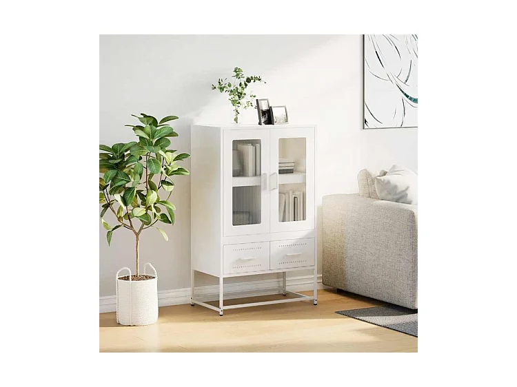 Buffet haut blanc 68x39x111,5 acier