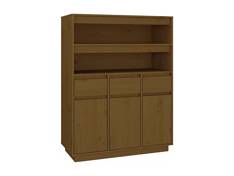Buffet haut Marron miel 89x40x116,5 Bois massif de pin