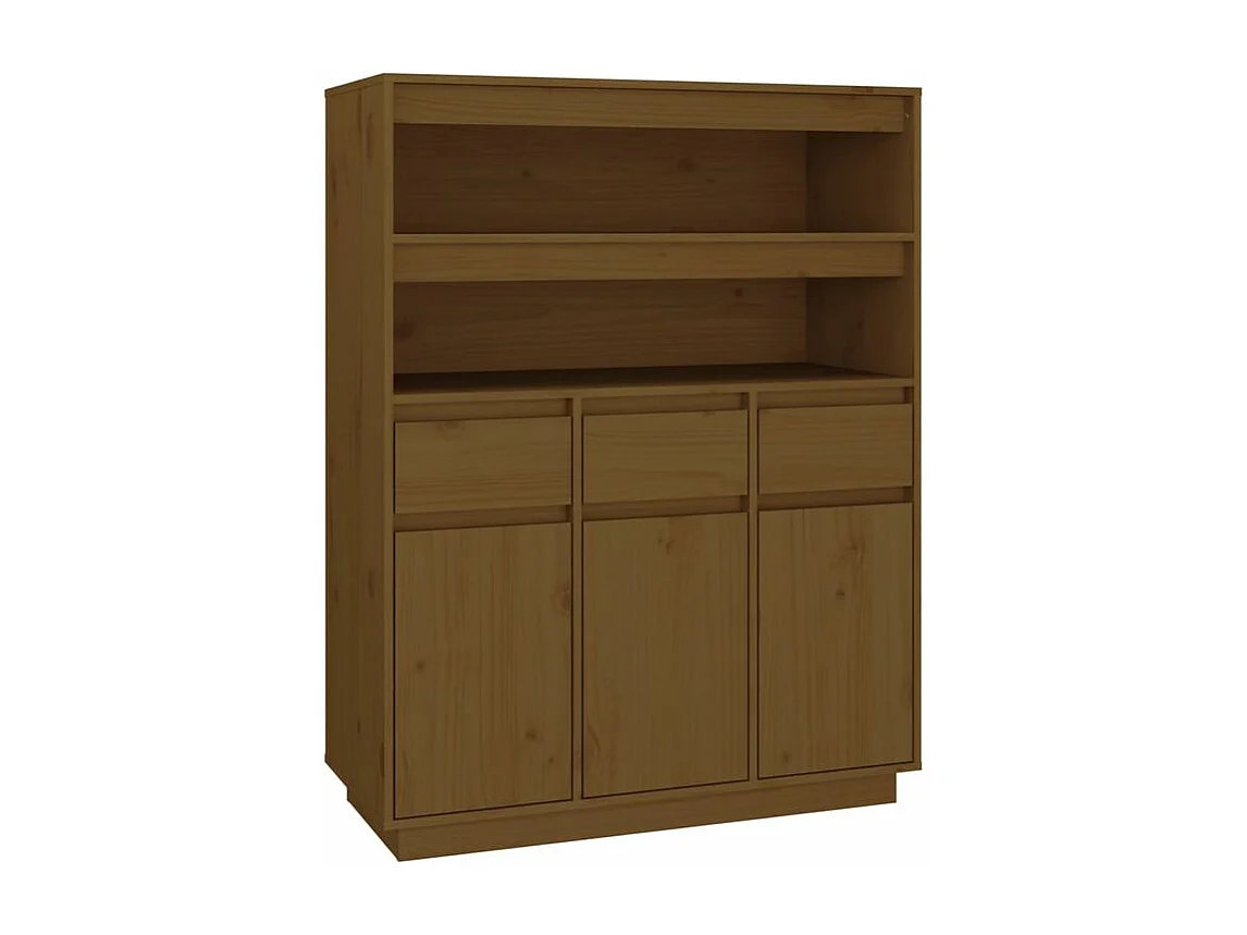 Buffet haut Marron miel 89x40x116,5 Bois massif de pin