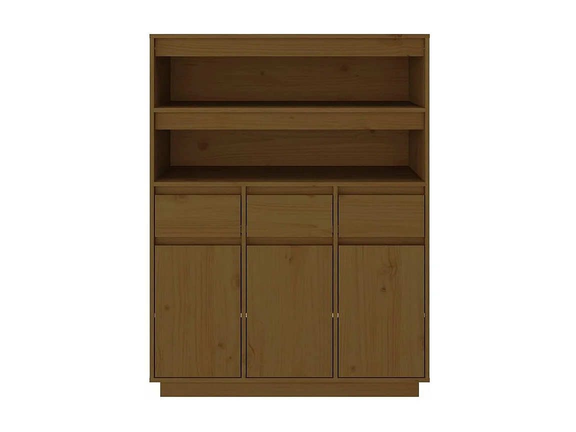 Buffet haut Marron miel 89x40x116,5 Bois massif de pin
