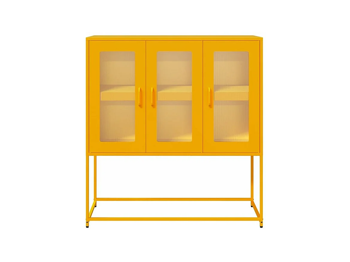 Buffet jaune moutarde 100,5x39x107 acier laminé à froid