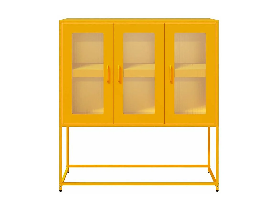 Buffet jaune moutarde 100,5x39x107 acier laminé à froid