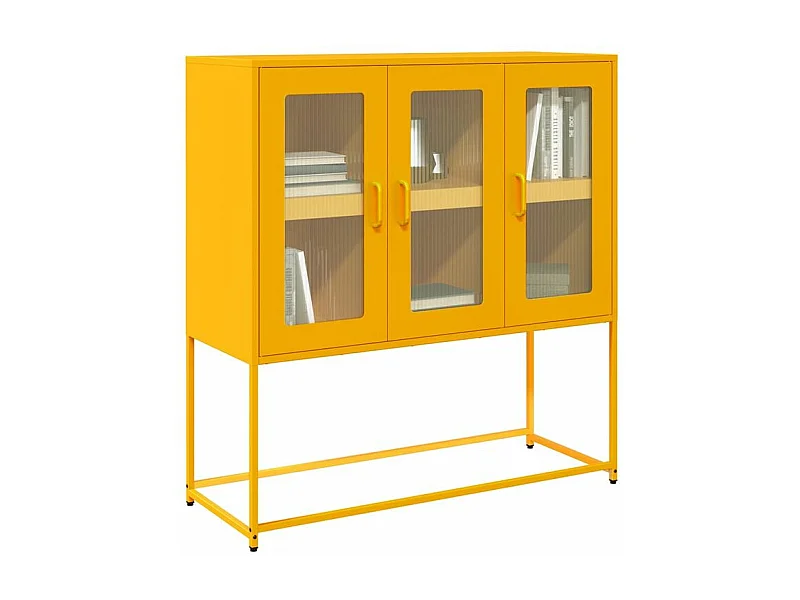 Buffet jaune moutarde 100,5x39x107 acier laminé à froid