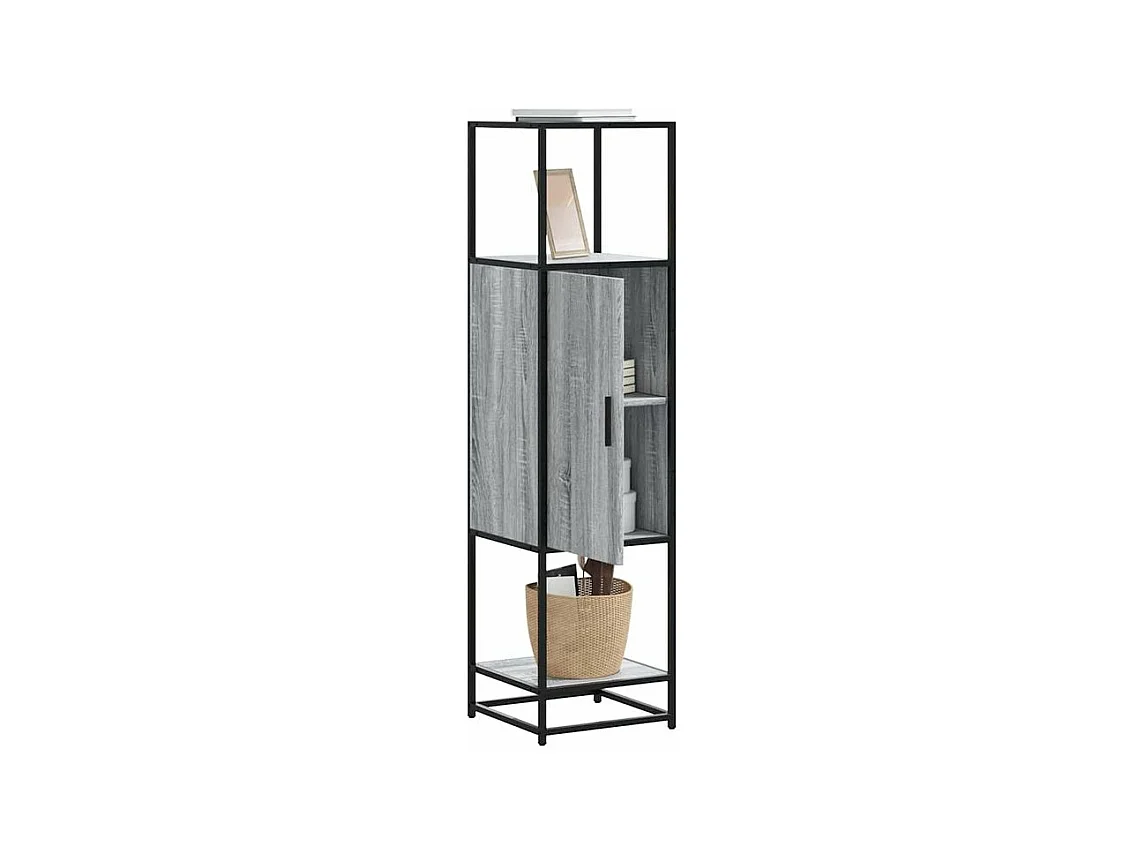 Buffet haut sonoma gris 35,5x35x139 bois d'ingénierie métal