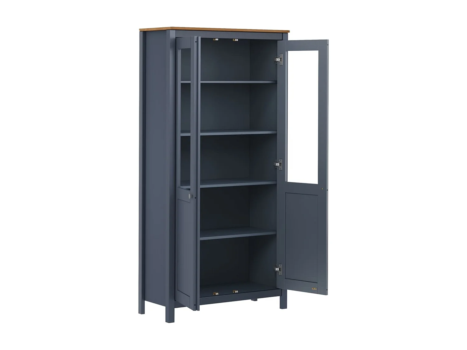 Buffet Hill Range Gris 85x37x170,5 Bois de pin solide