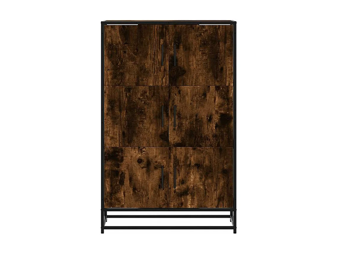 Buffet haut chêne fumé 68x35x106,5 bois d'ingénierie métal