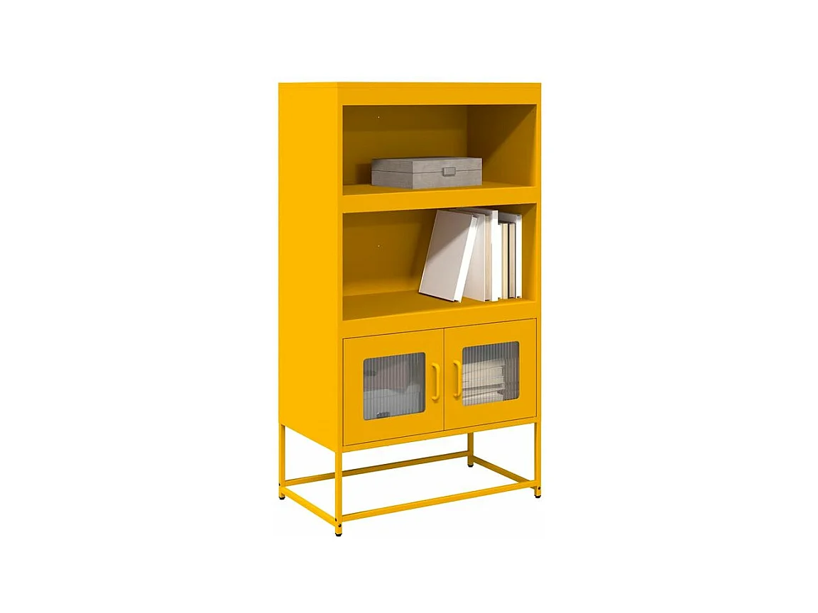 Buffet haut jaune moutarde 68x39x123 acier