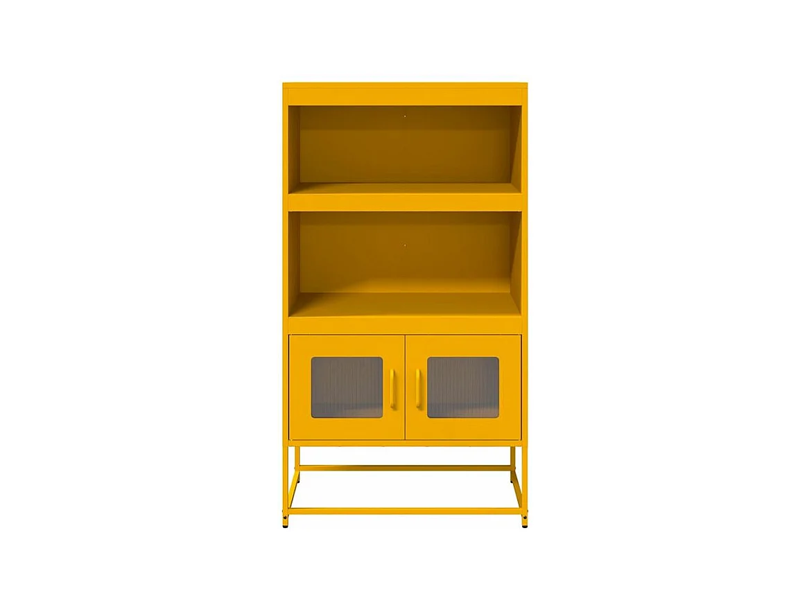 Buffet haut jaune moutarde 68x39x123 acier