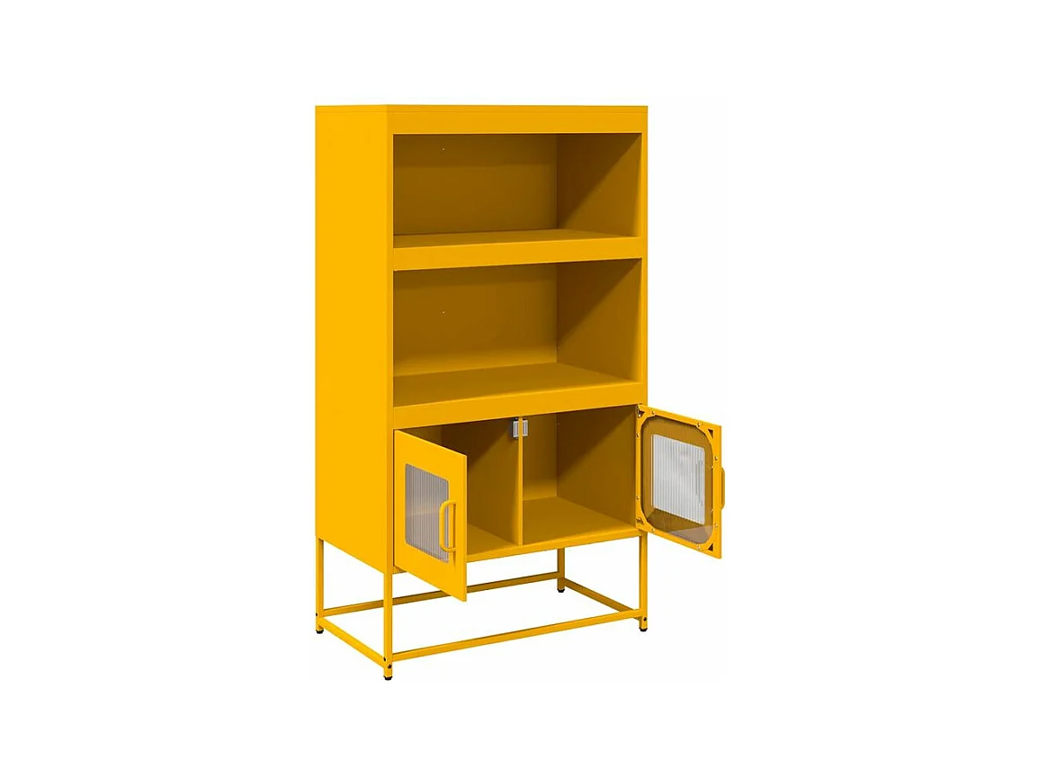Buffet haut jaune moutarde 68x39x123 acier