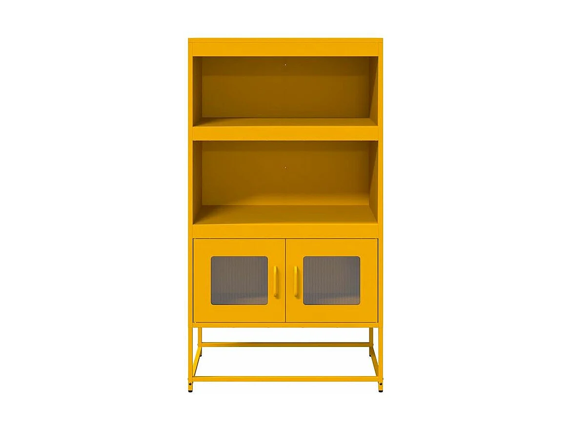 Buffet haut jaune moutarde 68x39x123 acier