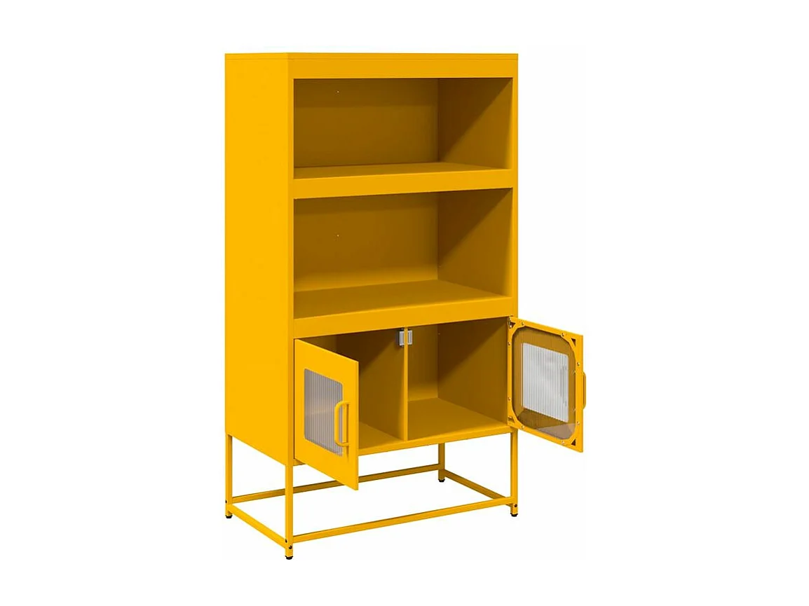 Buffet haut jaune moutarde 68x39x123 acier