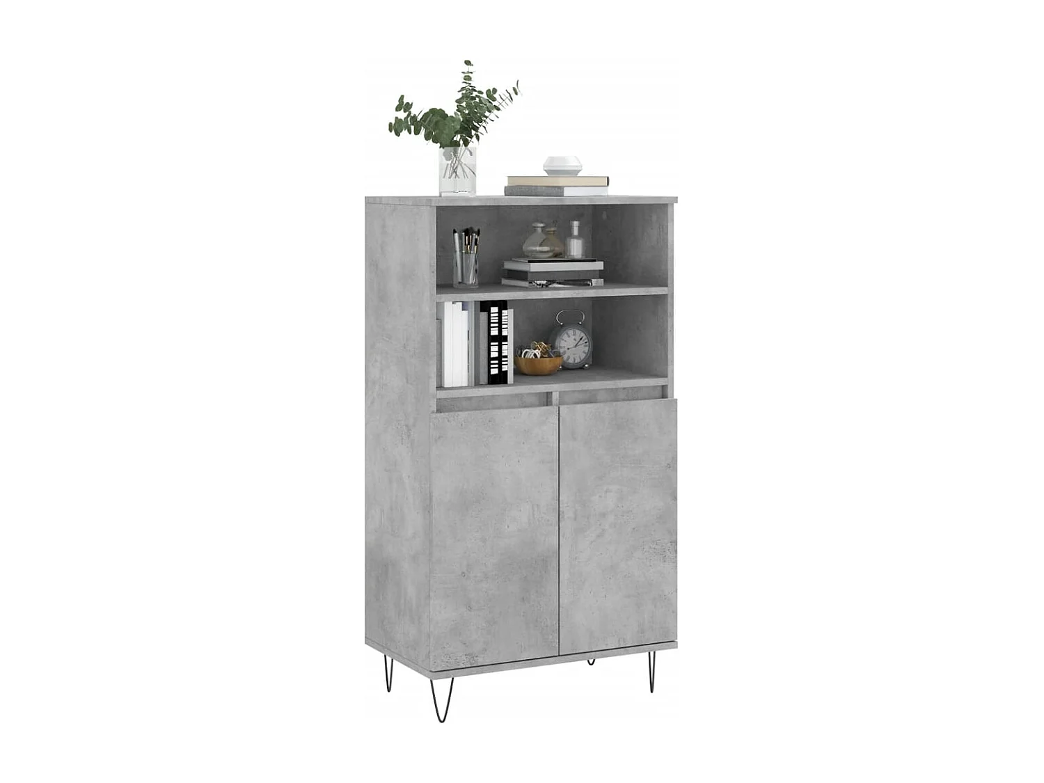 Buffet haut Gris béton 60x36x110 Bois d'ingénierie