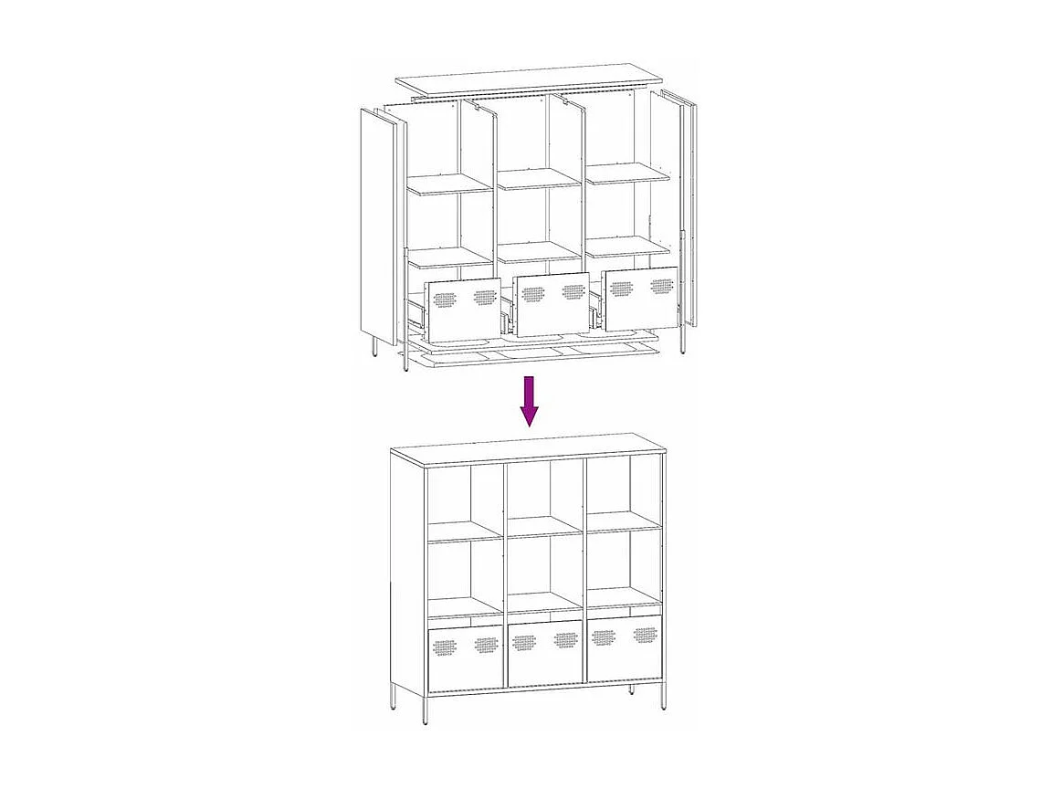 Buffet haut blanc 101,5x39x103,5 acier