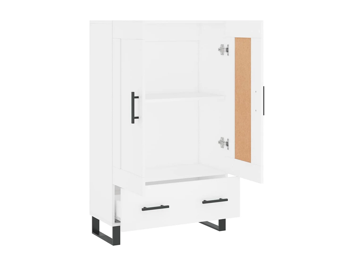 Buffet haut blanc 69,5x31x115 bois d'ingénierie