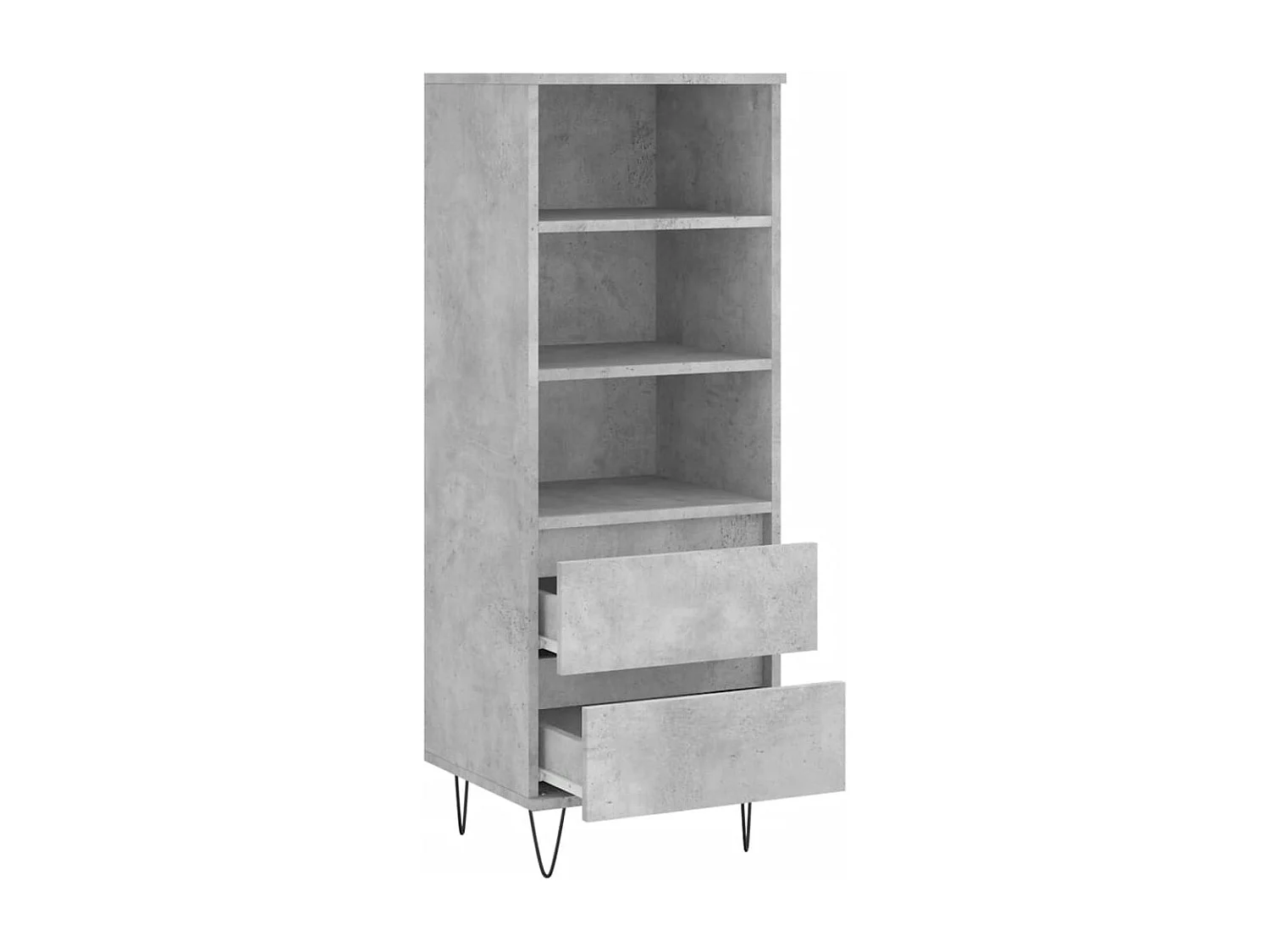 Buffet haut Gris béton 40x36x110 Bois d'ingénierie