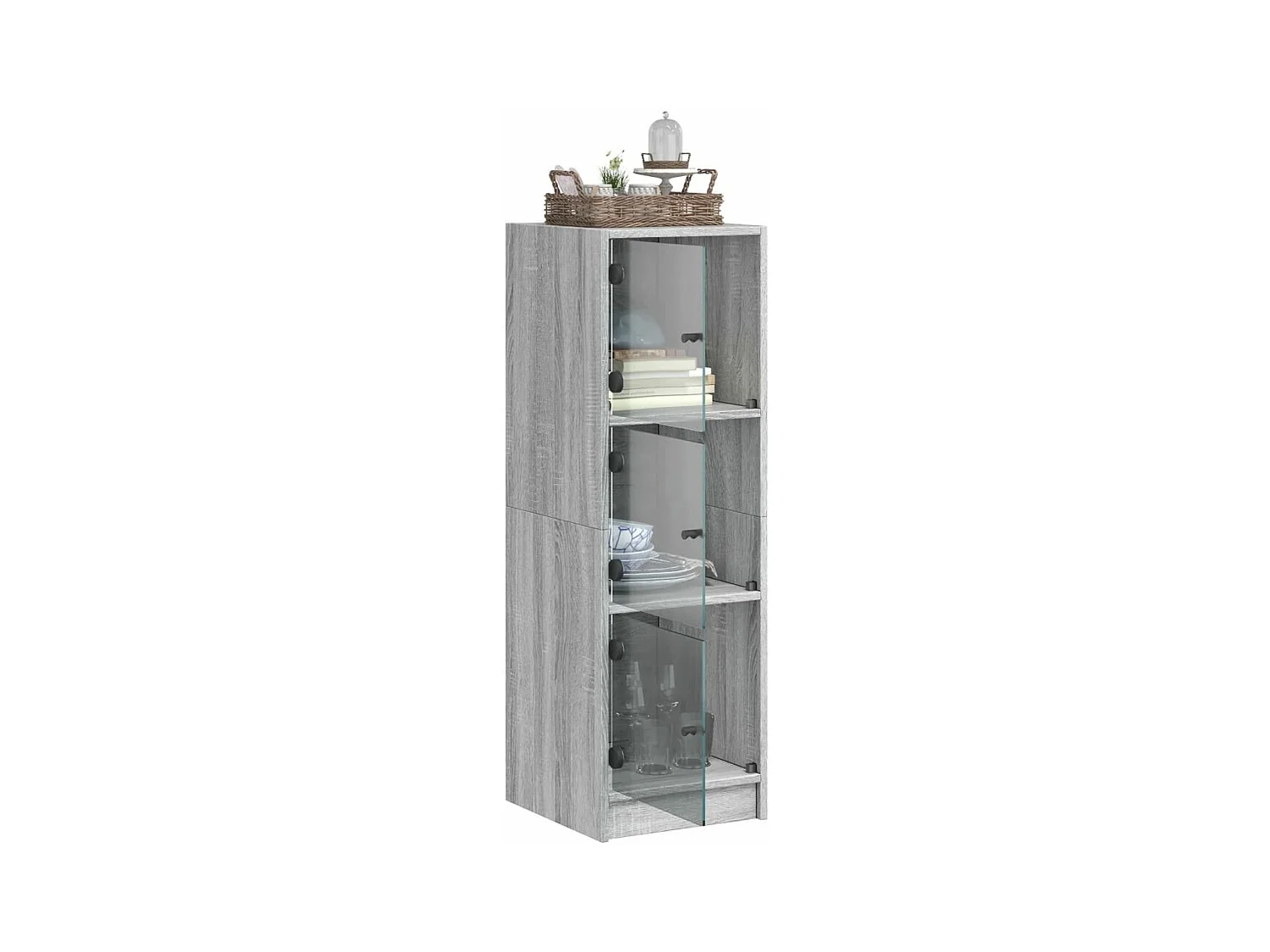 Buffet avec portes en verre sonoma gris 35x37x109