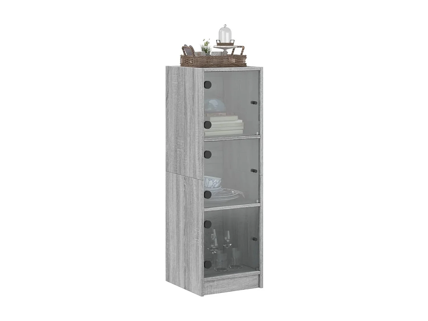 Buffet avec portes en verre sonoma gris 35x37x109