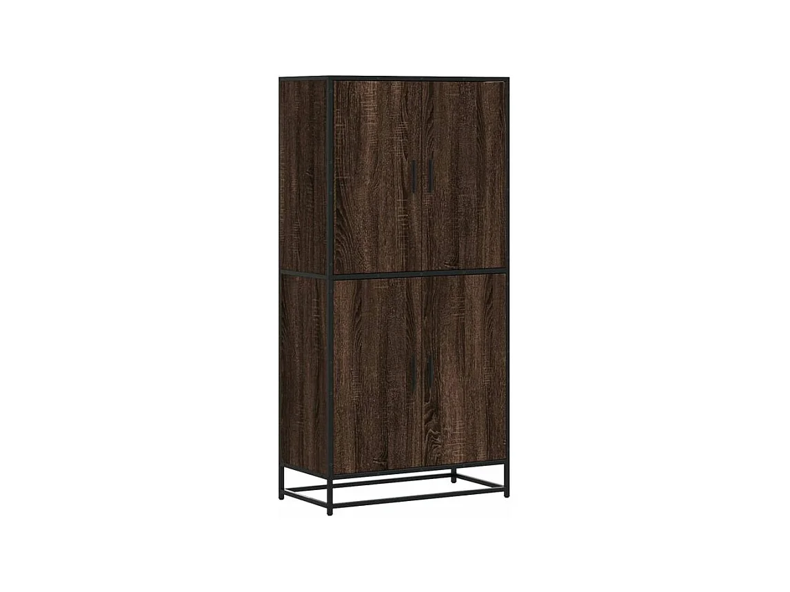 Buffet haut chêne marron 68x35x139 bois d'ingénierie