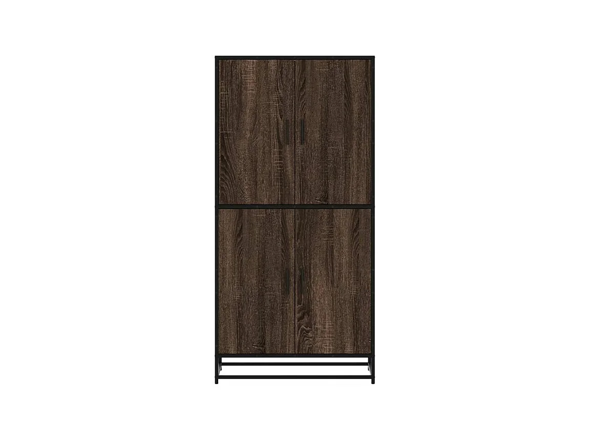 Buffet haut chêne marron 68x35x139 bois d'ingénierie
