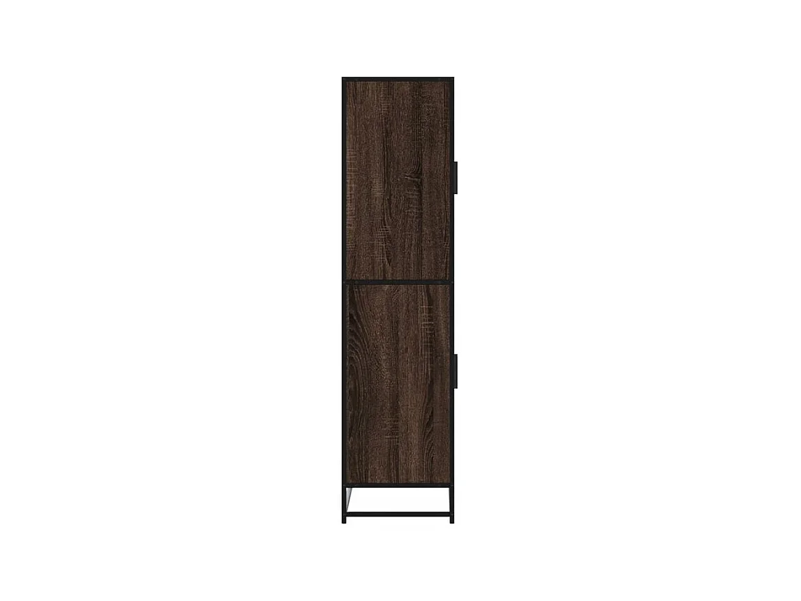 Buffet haut chêne marron 68x35x139 bois d'ingénierie