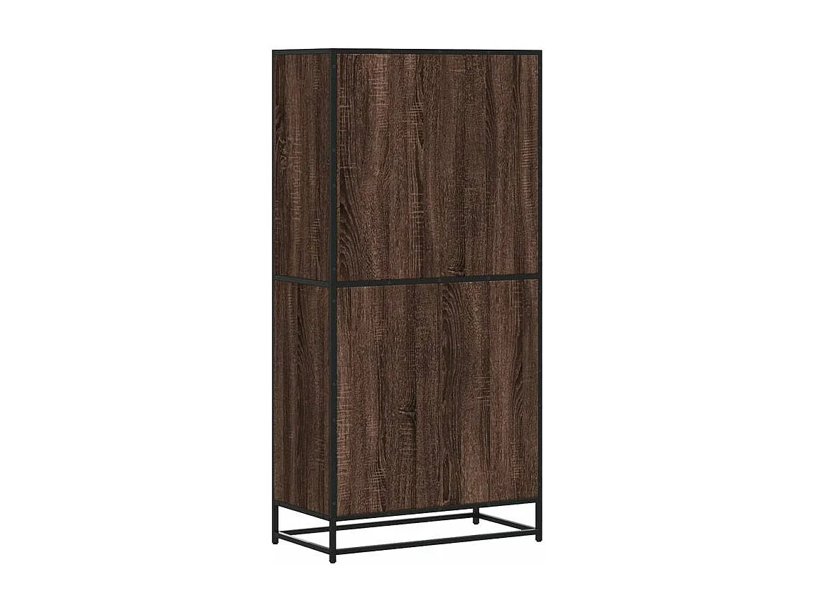Buffet haut chêne marron 68x35x139 bois d'ingénierie