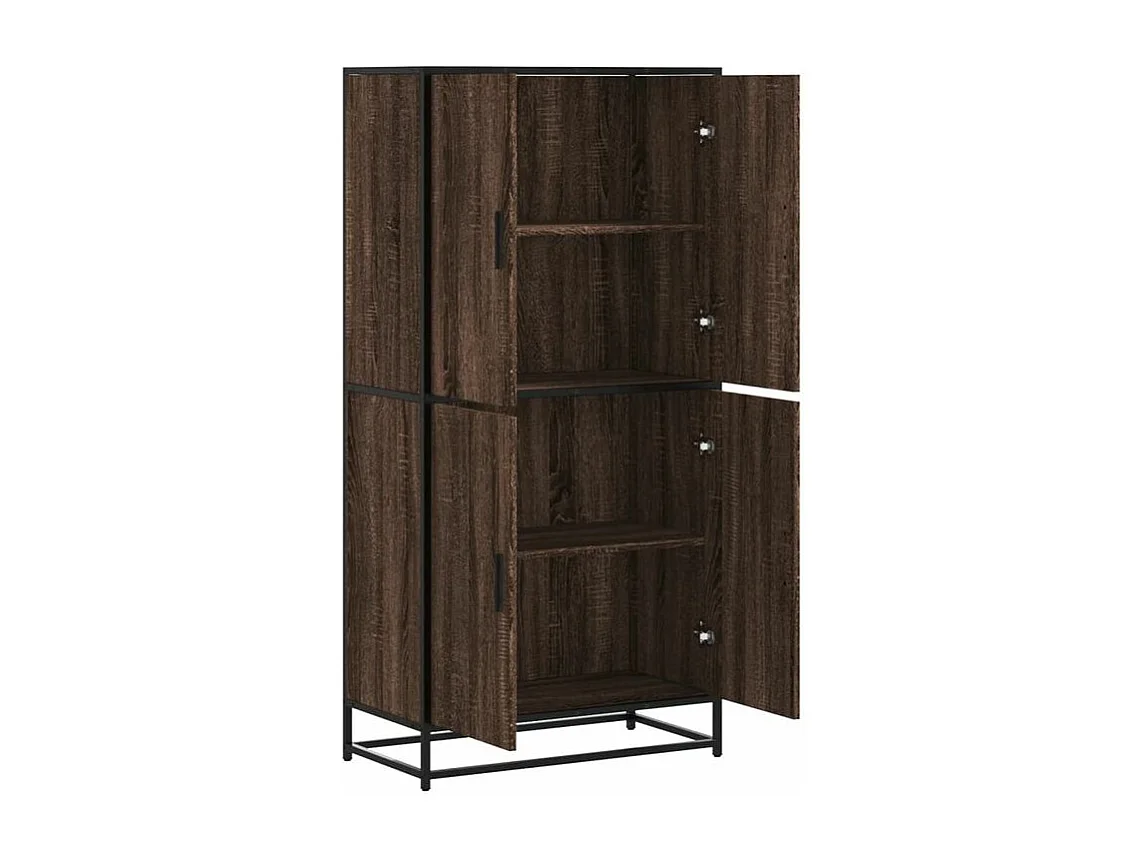 Buffet haut chêne marron 68x35x139 bois d'ingénierie
