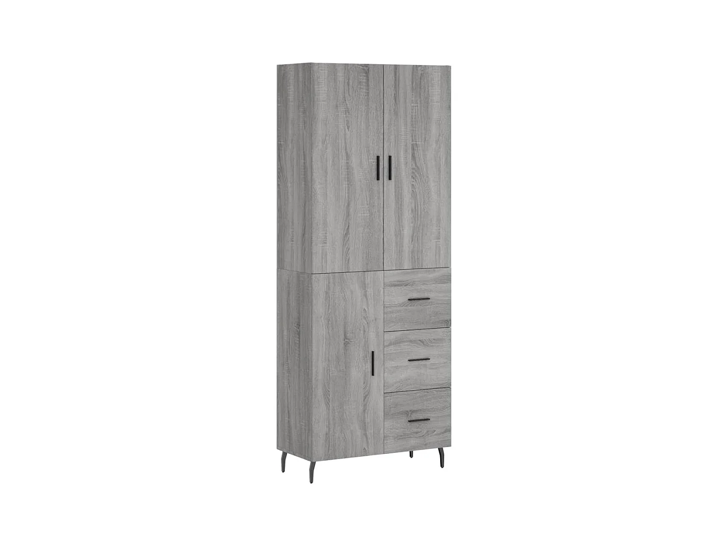 Buffet haut Sonoma gris 69,5x34x180 Bois d'ingénierie