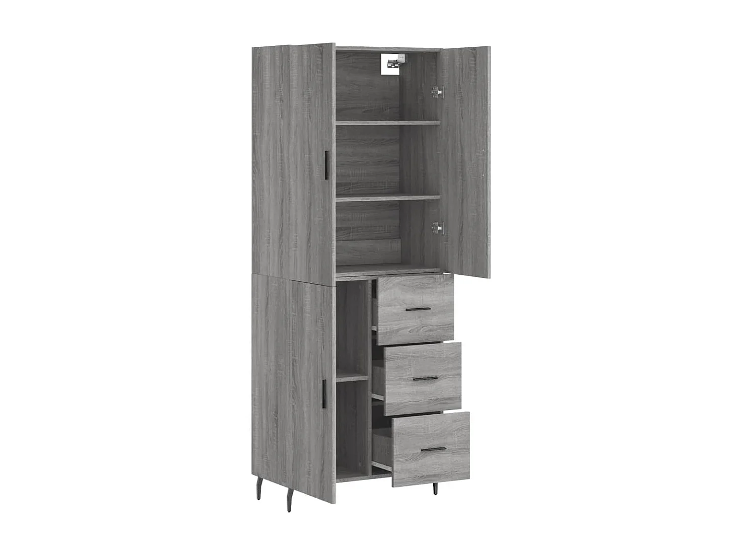 Buffet haut Sonoma gris 69,5x34x180 Bois d'ingénierie