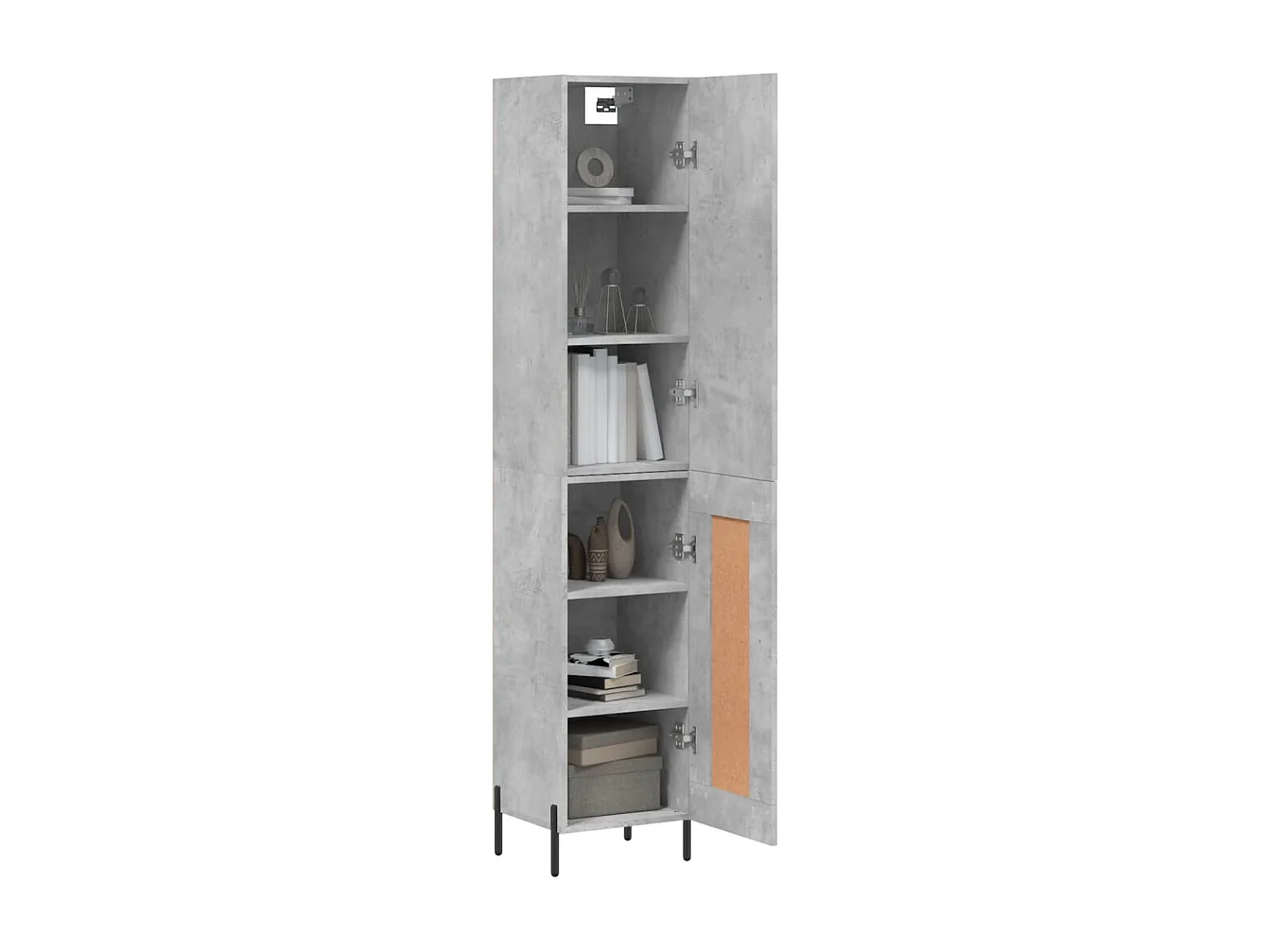 Buffet haut Gris béton 34,5x34x180 Bois d'ingénierie