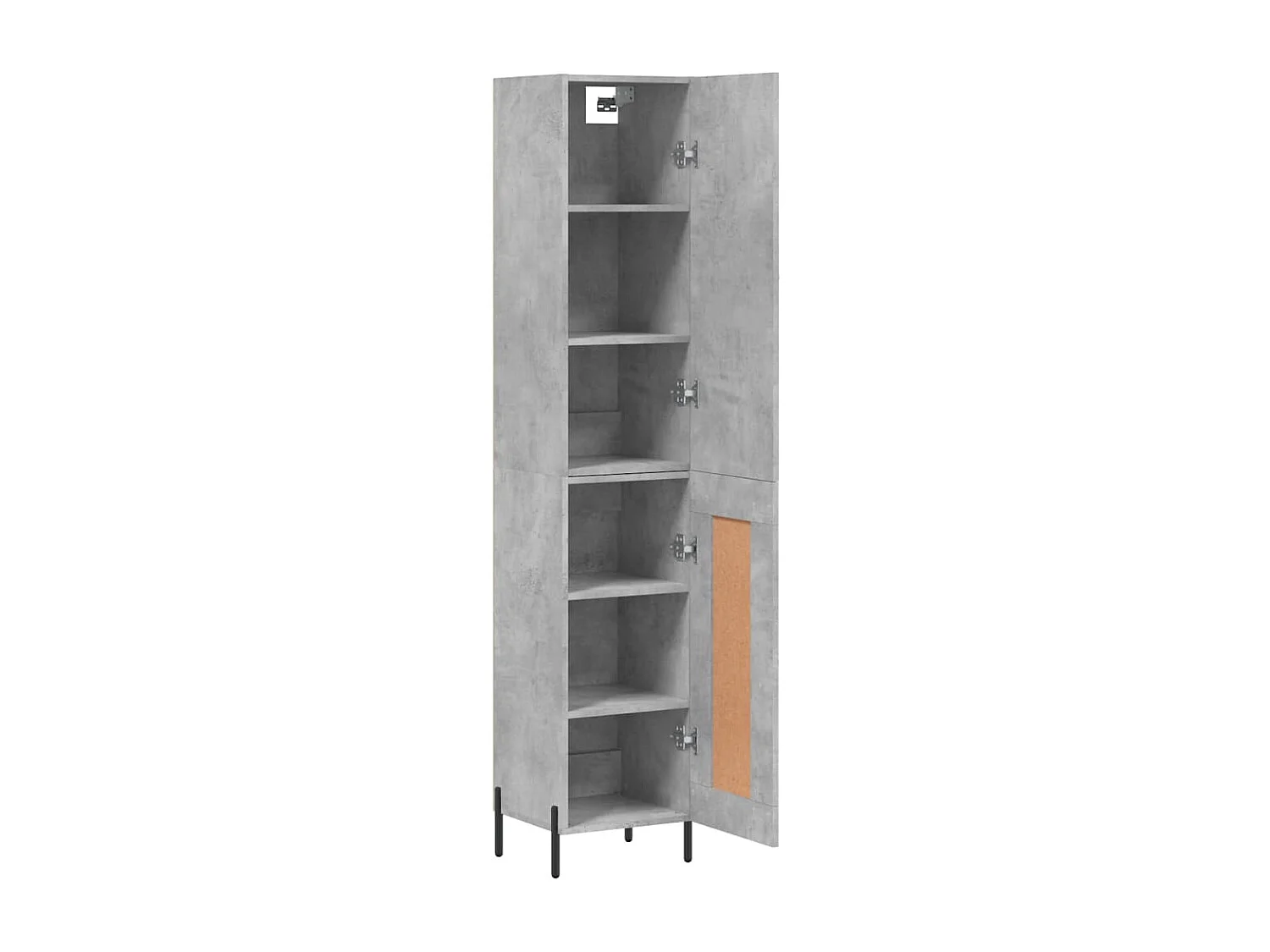 Buffet haut Gris béton 34,5x34x180 Bois d'ingénierie