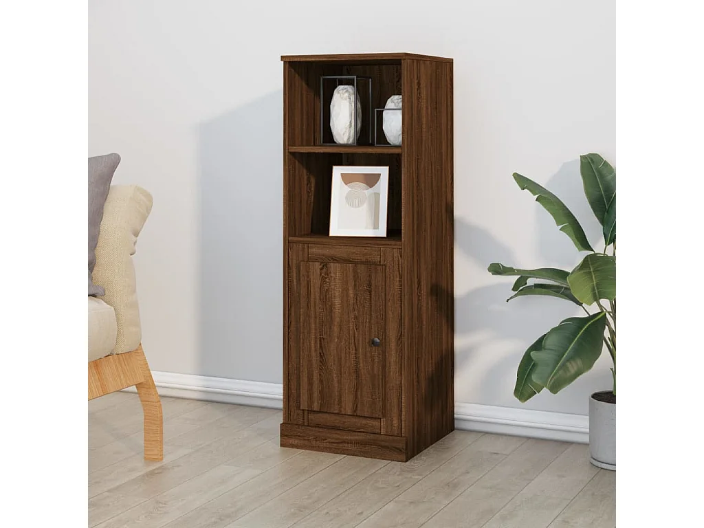 Buffet haut chêne marron 36x35,5x103,5 bois d'ingénierie