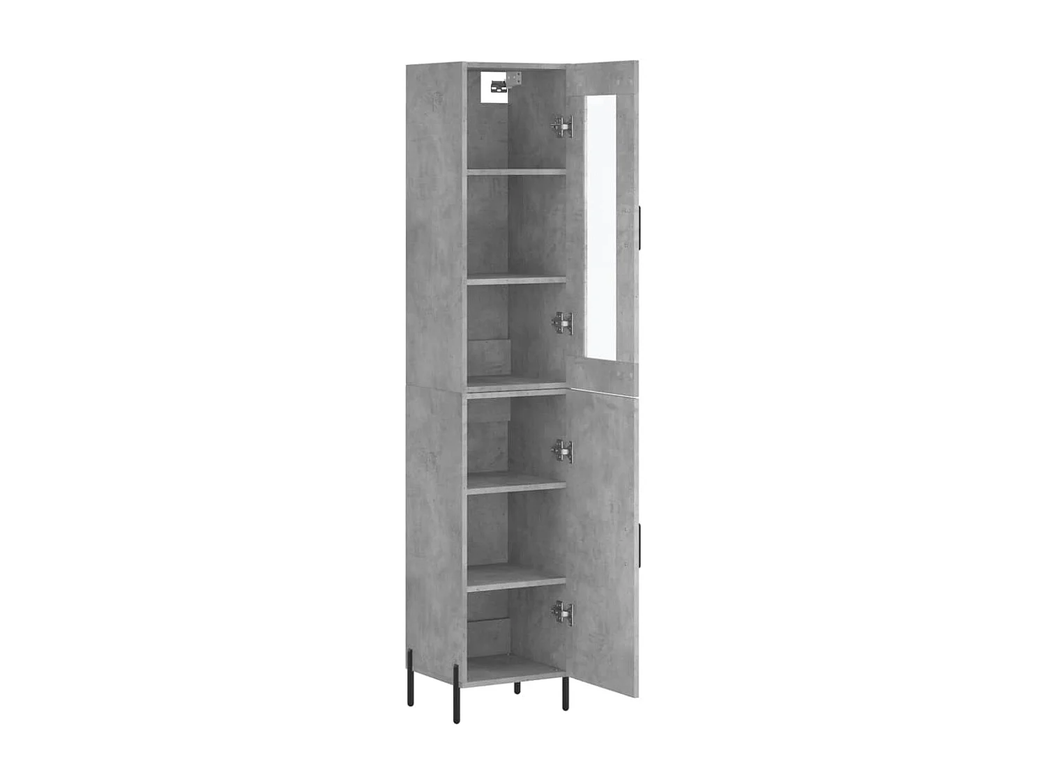 Buffet haut Gris béton 34,5x34x180 Bois d'ingénierie