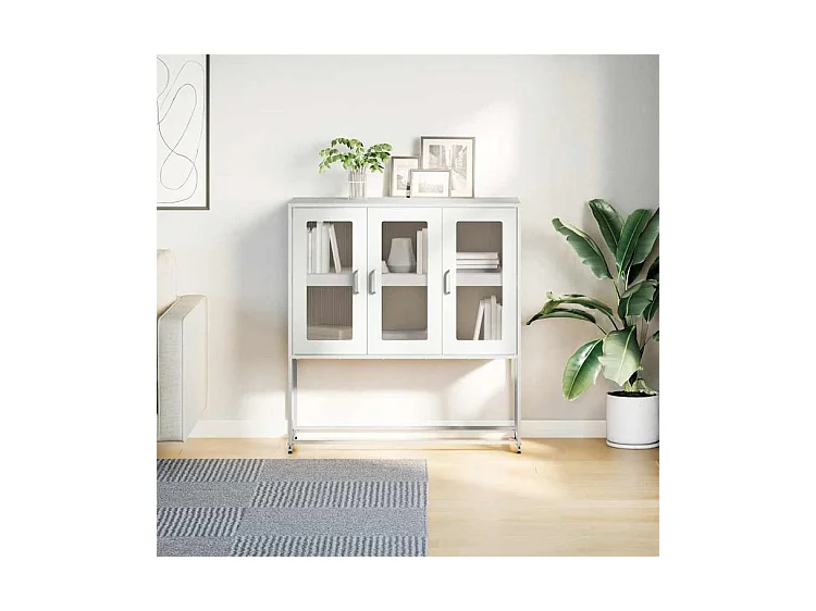 Buffet blanc 100,5x39x107 acier laminé à froid