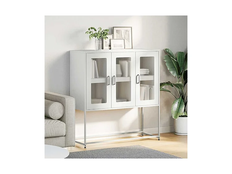 Buffet blanc 100,5x39x107 acier laminé à froid