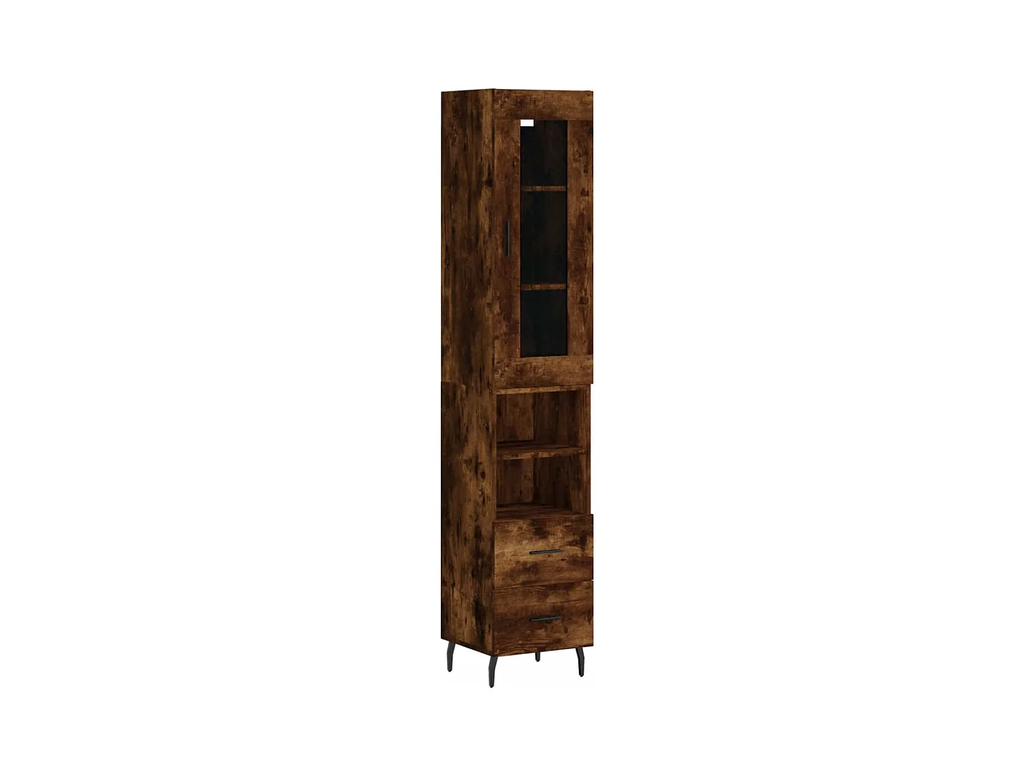 Buffet haut Chêne fumé 34,5x34x180 Bois d'ingénierie