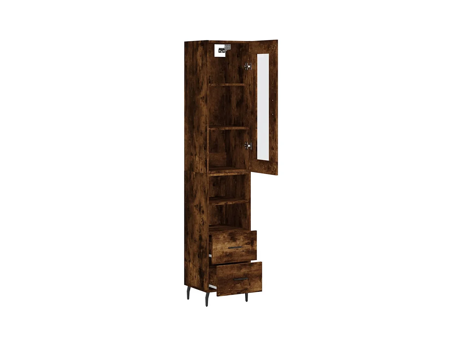 Buffet haut Chêne fumé 34,5x34x180 Bois d'ingénierie