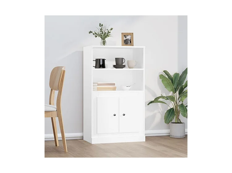 Buffet haut blanc 60x35,5x103,5 bois d'ingénierie